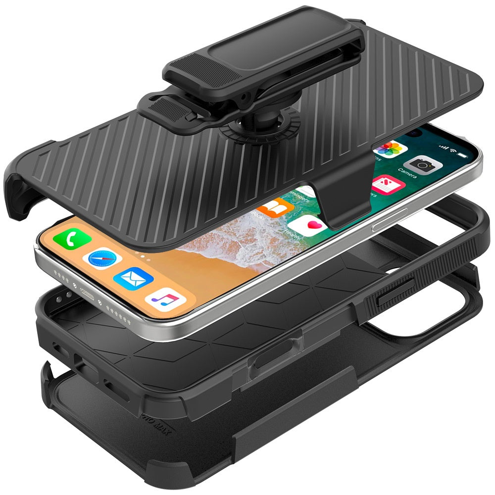 Case with Belt Clip,  Defender Drop-Proof w Kickstand Armor Cover Swivel Holster Combo  - NWD47 2182-3