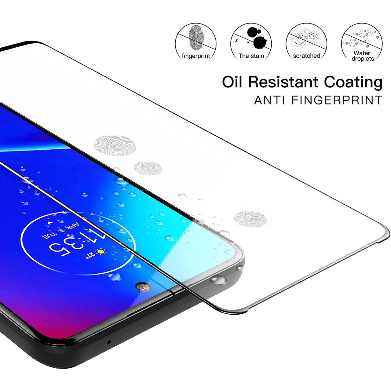 2 Pack Screen Protector , 9H Hardness (Fingerprint Unlock) Full Cover HD Clear Tempered Glass - NW2V76 2115-5