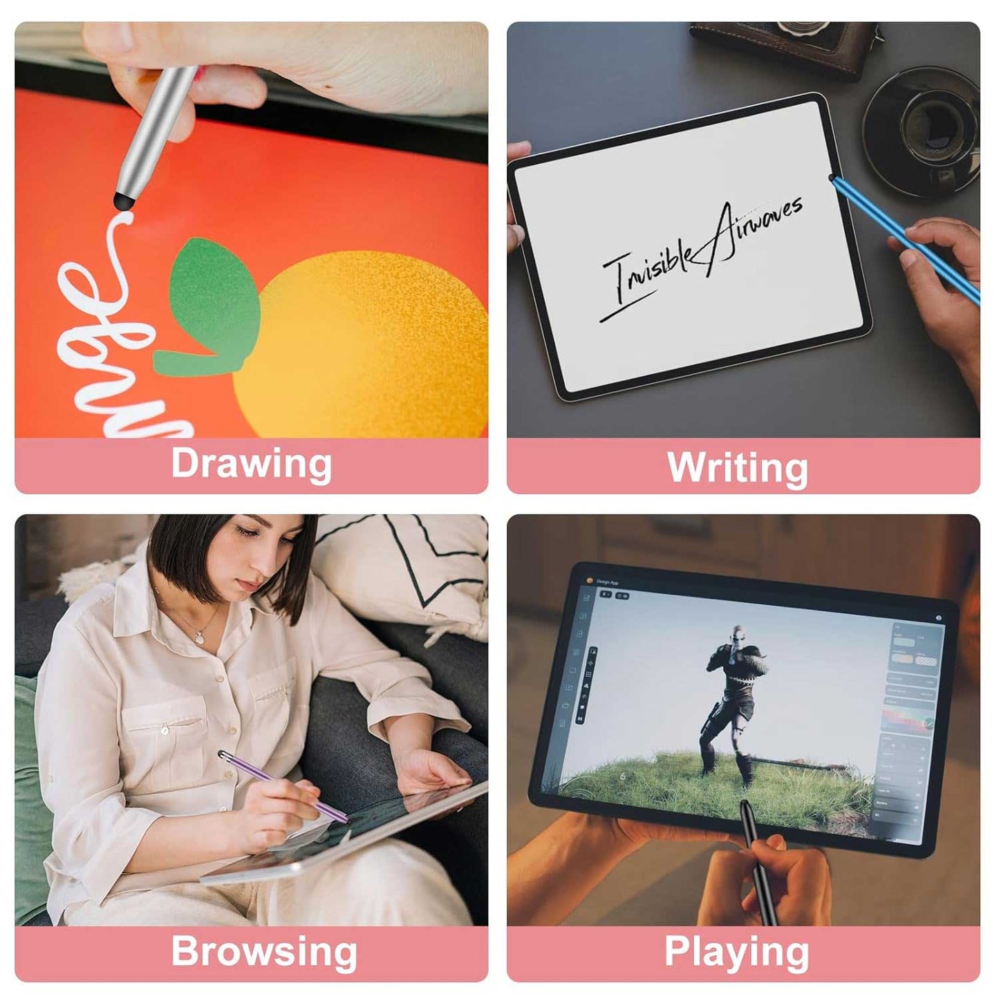 Stylus, Capacitive Black Aluminum Touch Pen - NWF93 2196-5