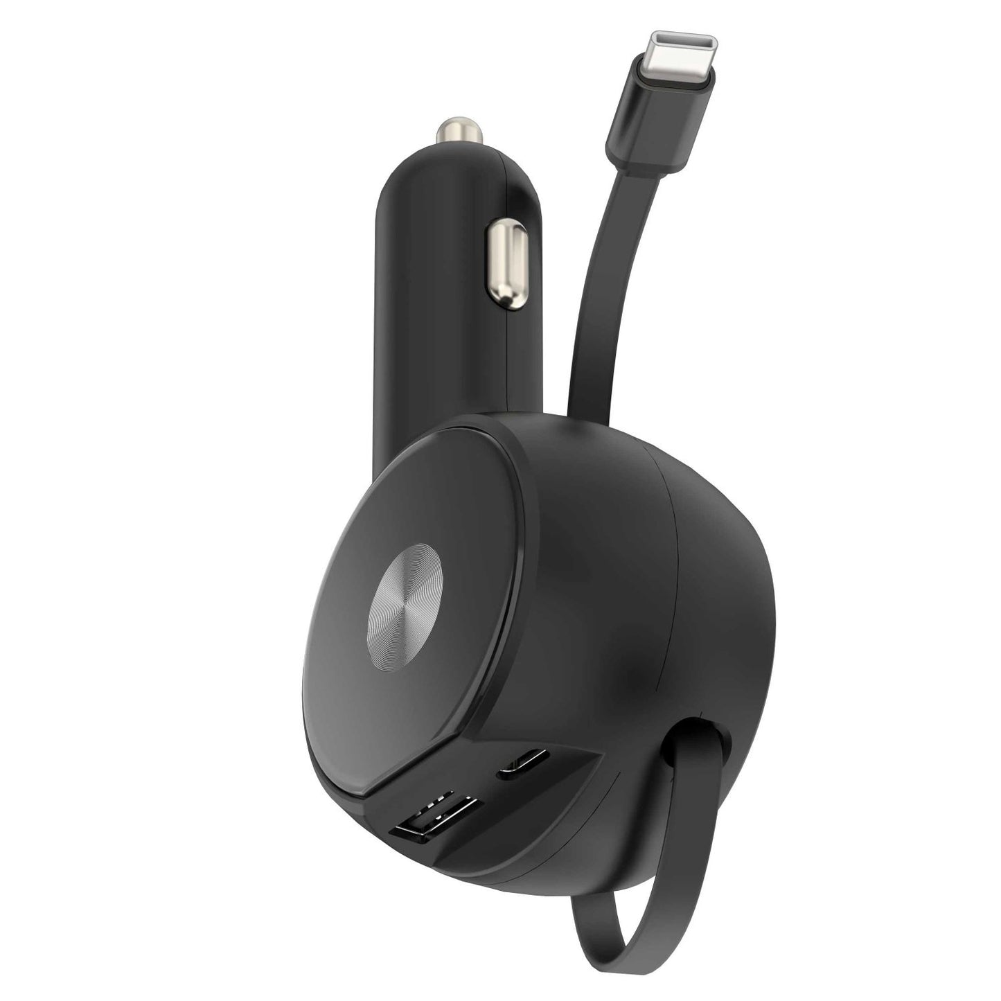 30W Car Charger, Fast Charge 2-Port USB Type-C 3 Amp Retractable - NWK38 2241-4