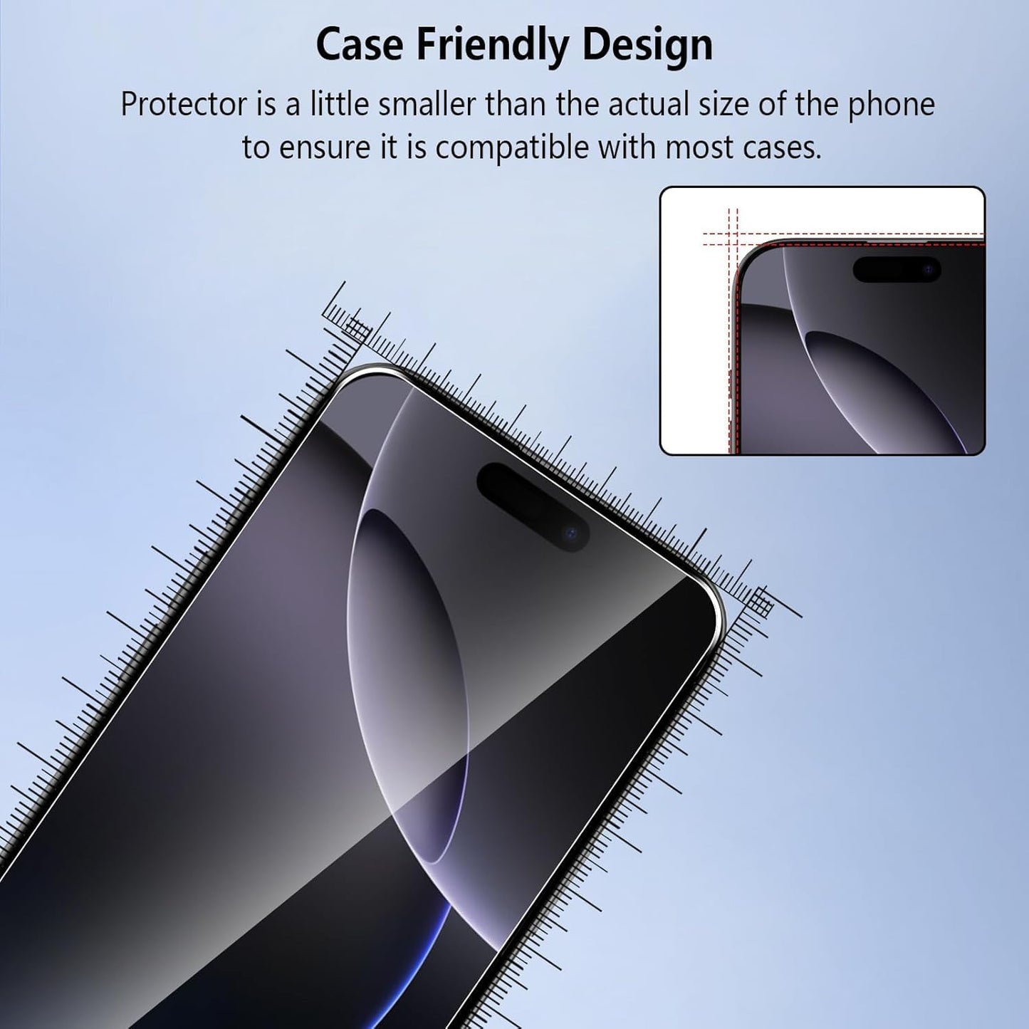 2 Pack Screen Protector, Case Friendly 9H Hardness Full Cover HD Clear Matte Tempered Glass - NW2SP53 2272-6