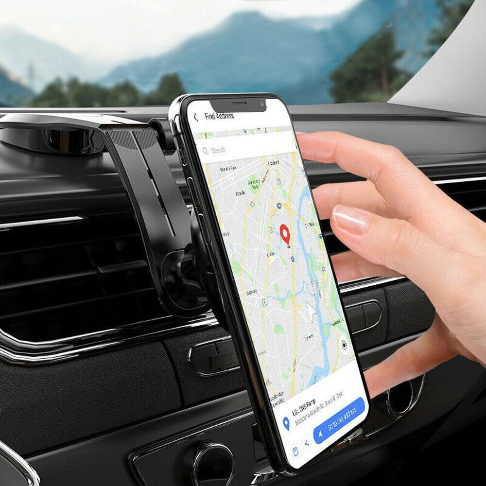 Car Mount, Strong Grip Dock Swivel Magnetic Cradle Dash Phone Holder - NWJ73 2186-3