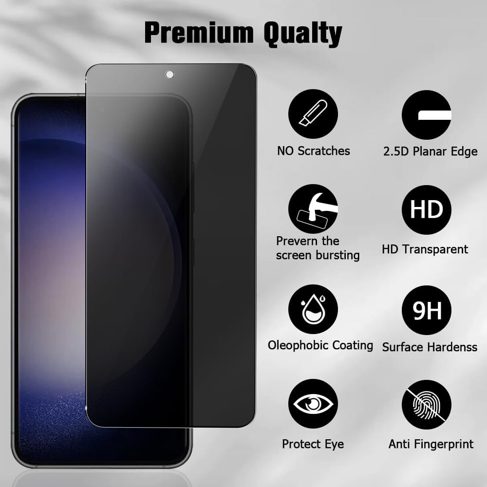 2 Pack Privacy Screen Protector , 3D Edge Anti-Peep 9H Hardness Anti-Spy Tempered Glass - NW2V77 2116-3