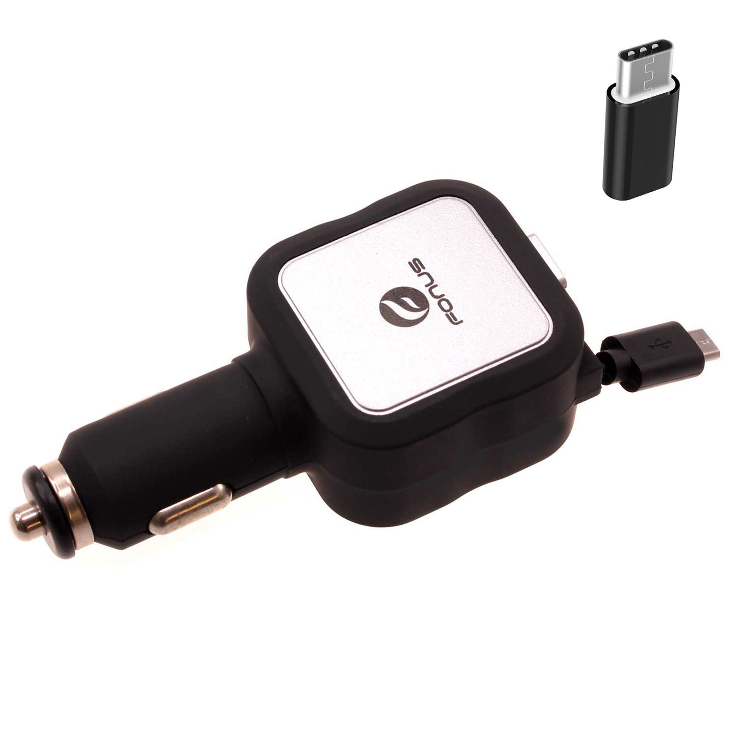 Retractable Car Charger , Power Adapter DC Socket USB-C Adapter 2-Port USB 4.8Amp - NWG50 2016-1