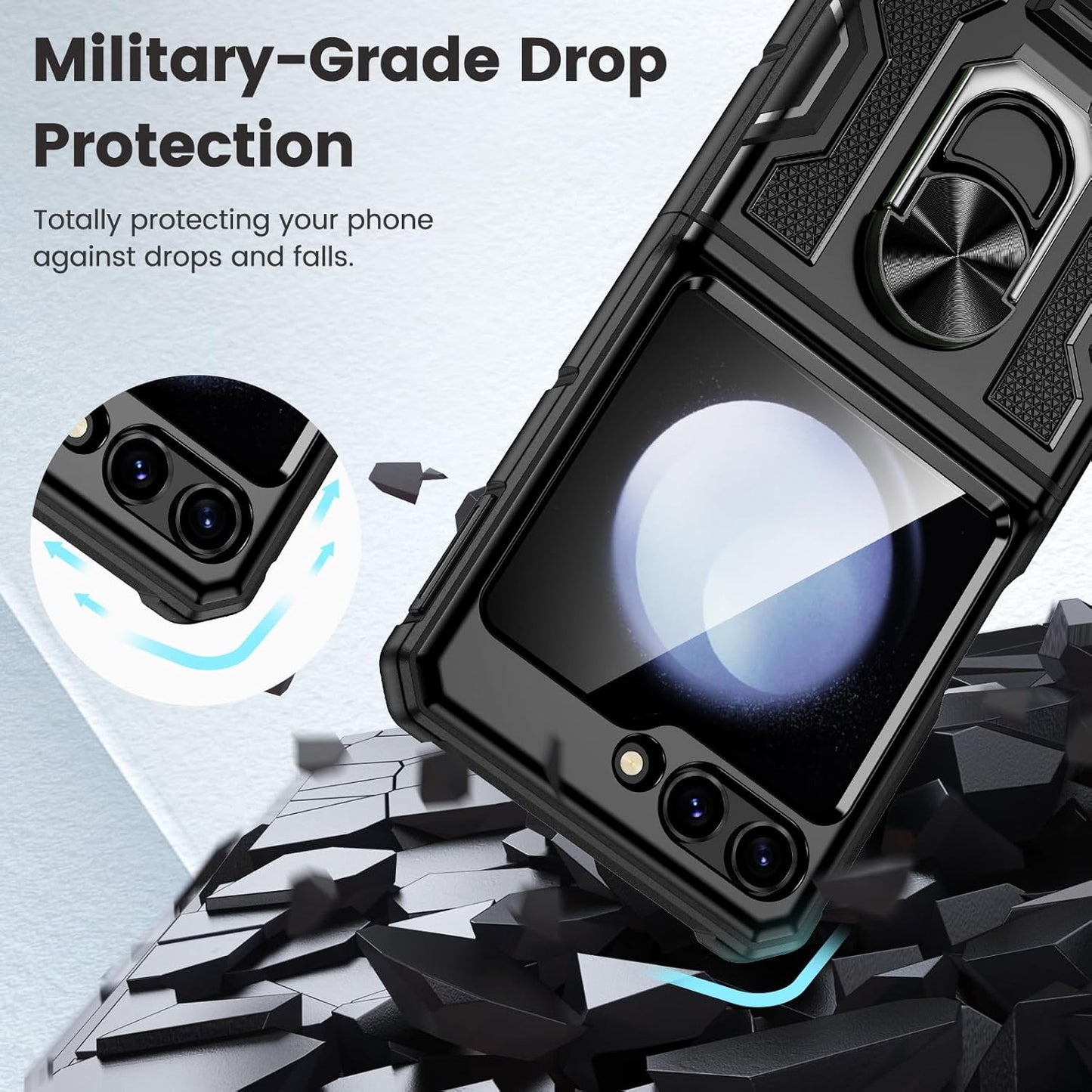 Hybrid Case Cover , Armor Shockproof Kickstand Metal Ring - NWE74 2104-6