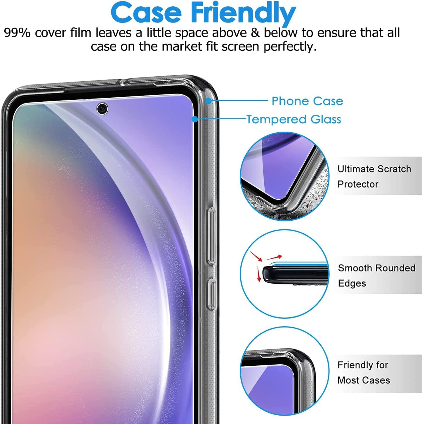 2 Pack Screen Protector, 9H Hardness (Fingerprint Unlock) HD Clear Full Cover Tempered Glass - NW2XF09 2047-5
