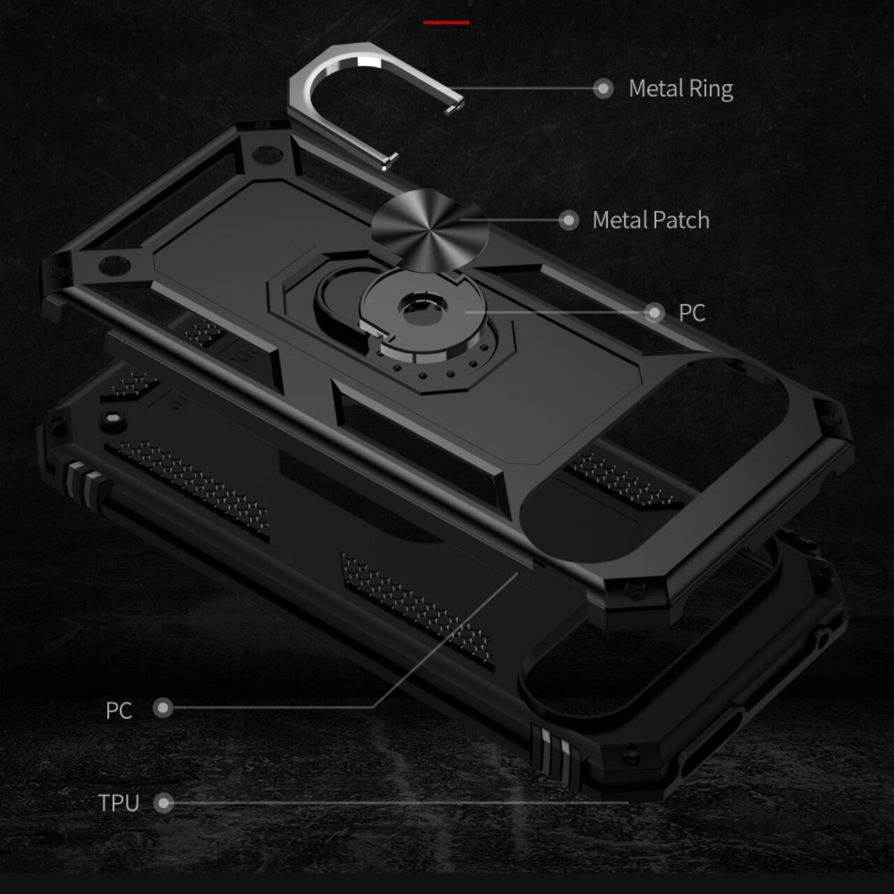 Case Belt Clip, Armor Kickstand Cover Swivel Metal Ring Holster - NWV97 2238-7