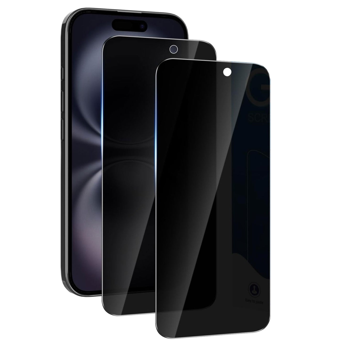 2 Pack Privacy Screen Protector, 3D Edge Anti-Peep Anti-Spy Curved Tempered Glass - NW2SP08 2154-1