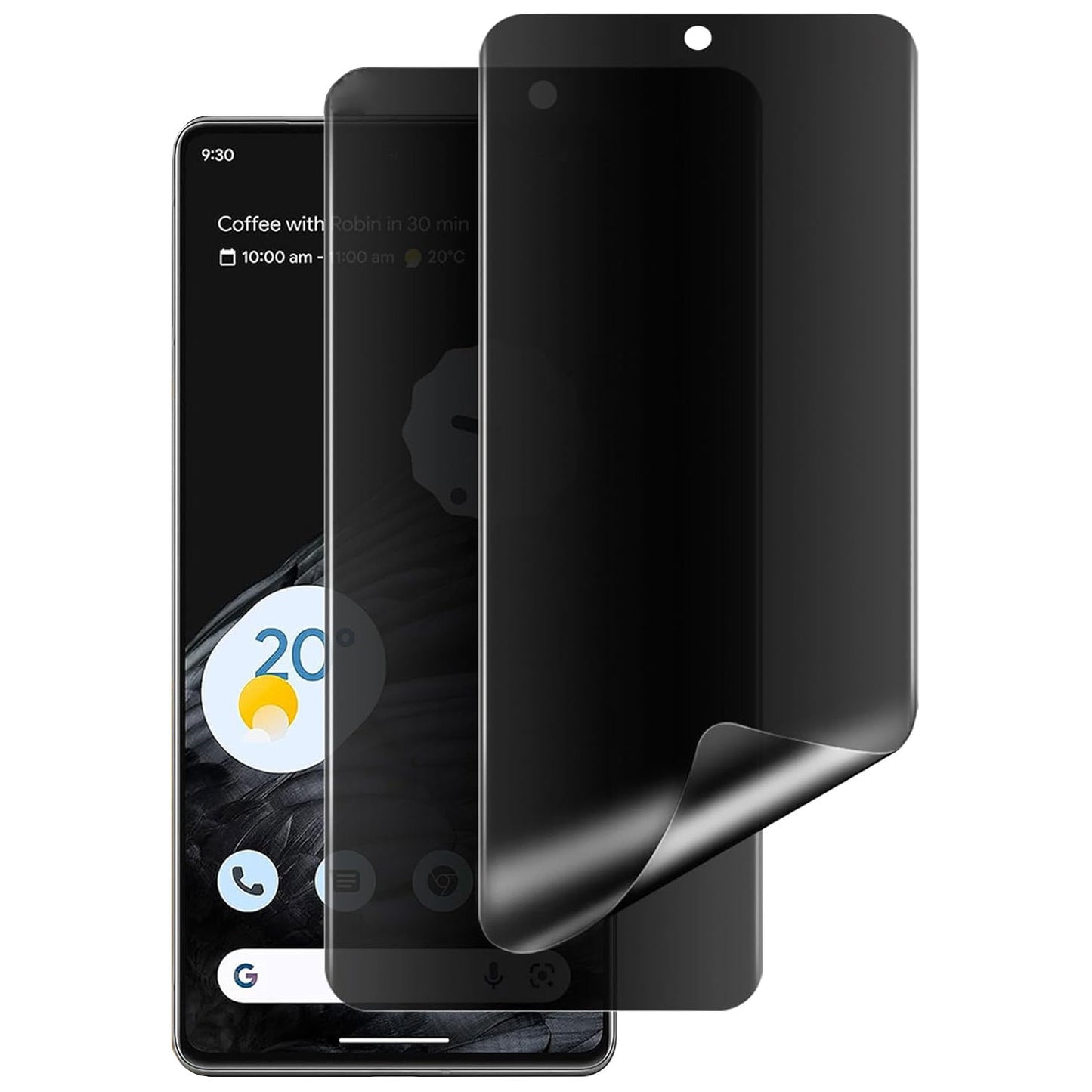 2 Pack Privacy Screen Protector, 3D Edge Anti-Peep Anti-Spy Fingerprint Works TPU Film - NW2V50 2073-1