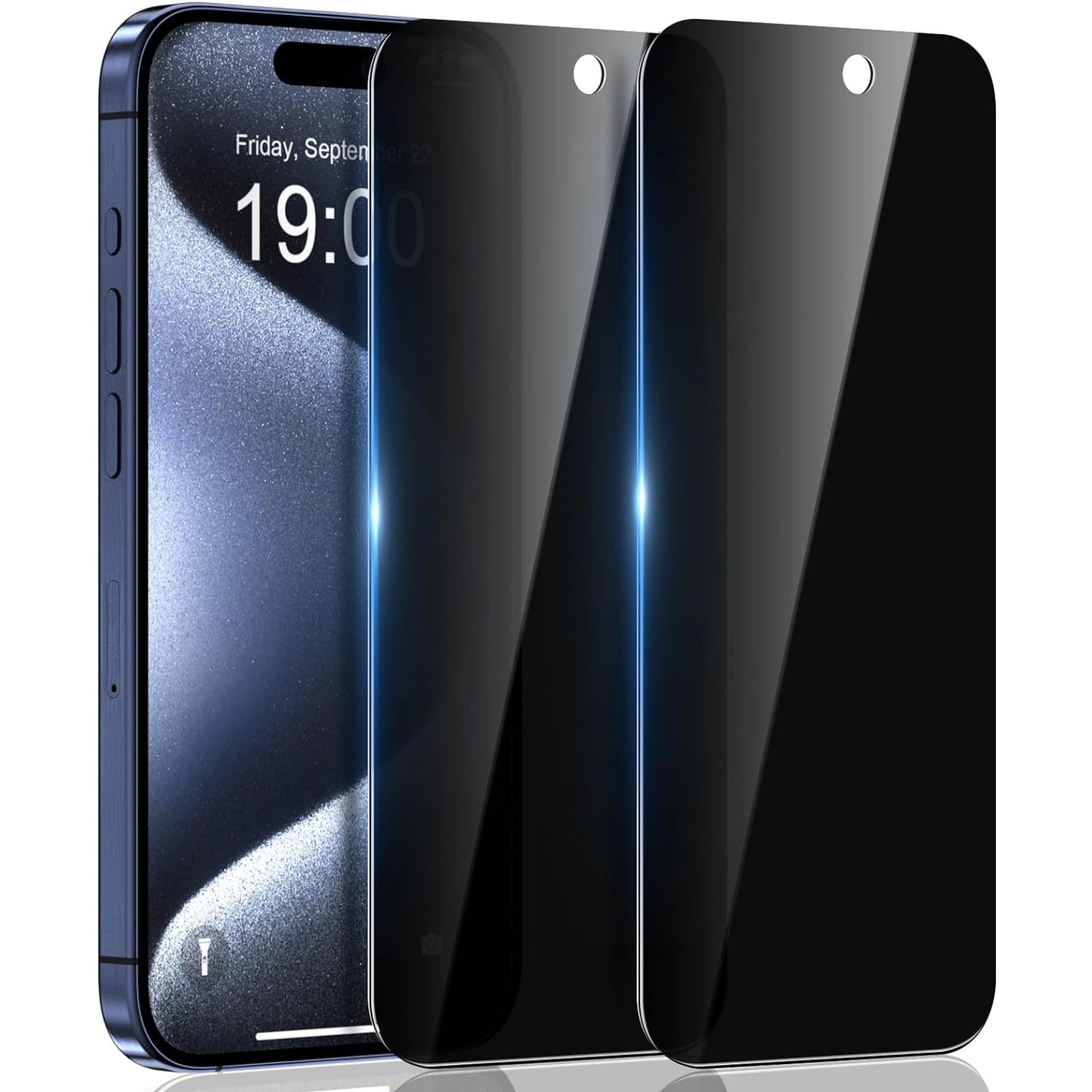 2 Pack Privacy Screen Protector , 3D Edge Anti-Peep Anti-Spy Curved Tempered Glass - NW2V38 2060-1