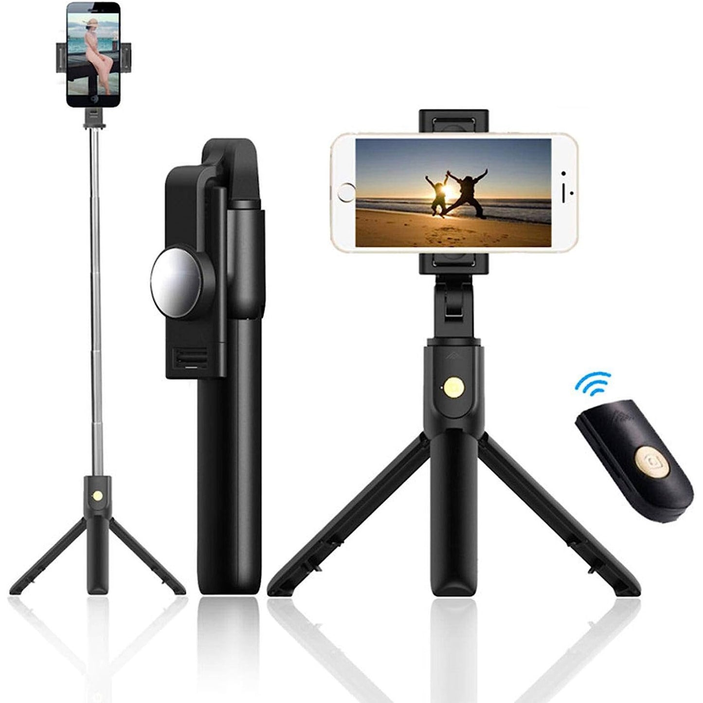 Selfie Stick , Self-Portrait Stand Remote Shutter Built-in Tripod Wireless - NWG32 1989-1