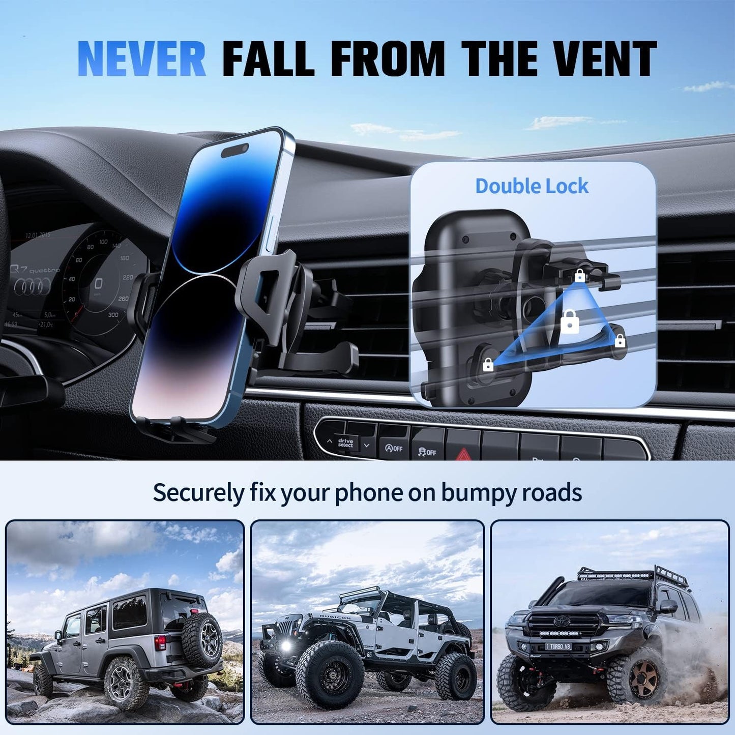 Car Mount, Suction Glass Cradle Phone Holder Air Vent Windshield - NWD38 1999-5