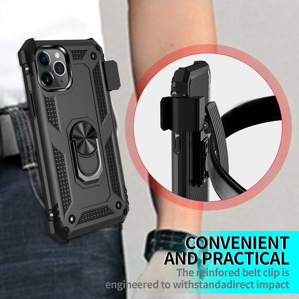 Case Belt Clip, Armor Kickstand Cover Swivel Metal Ring Holster - NWE17 2202-10