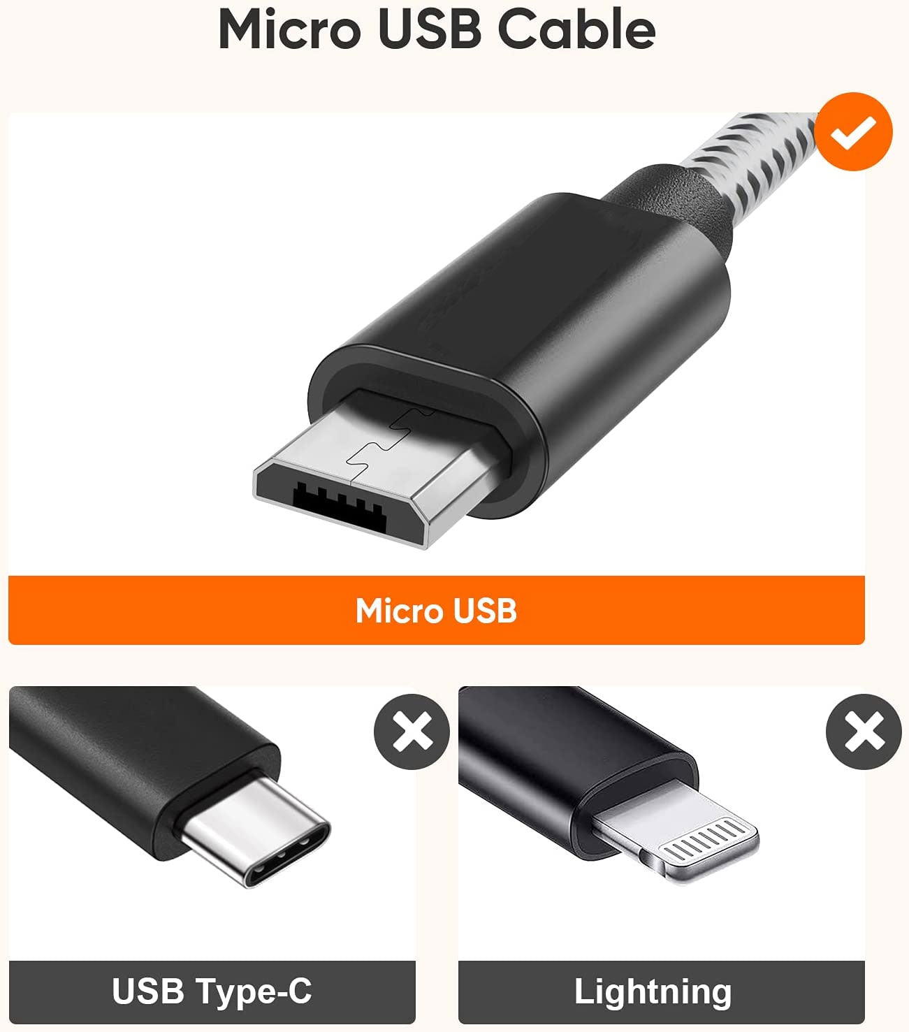 10ft USB Cable, Wire Power Cord Charger MicroUSB - NWS50 283-5