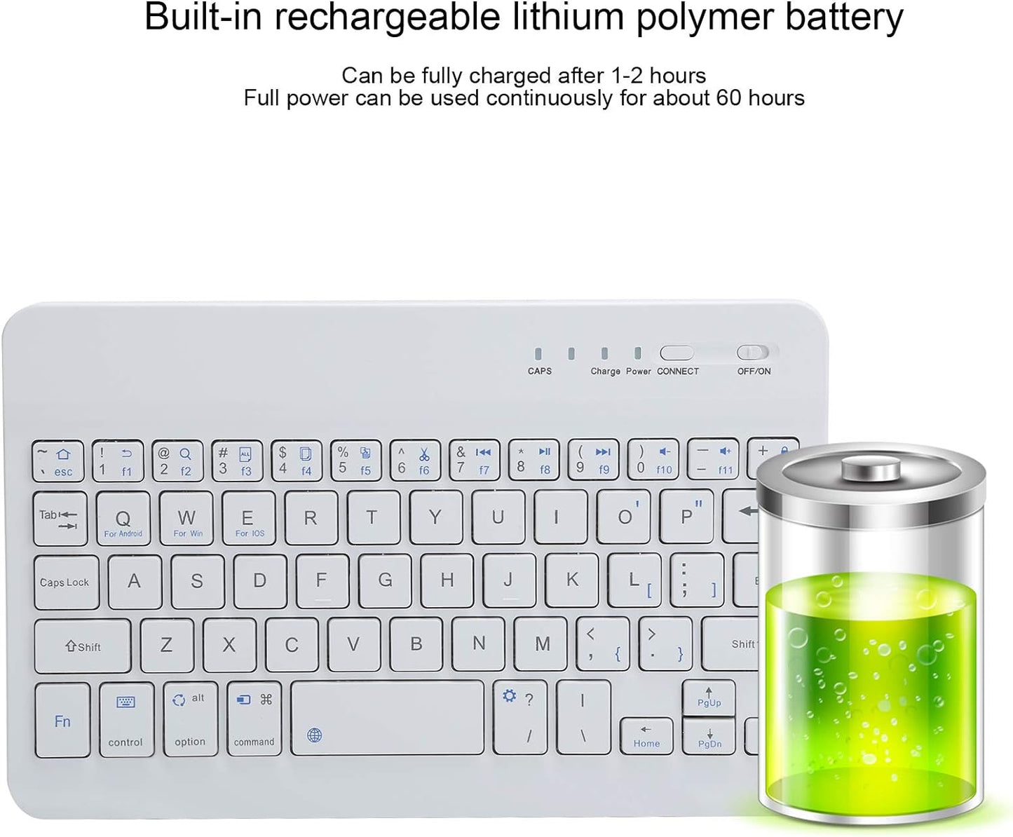 Wireless Keyboard , Compact Portable Rechargeable Ultra Slim - NWS79 2053-2