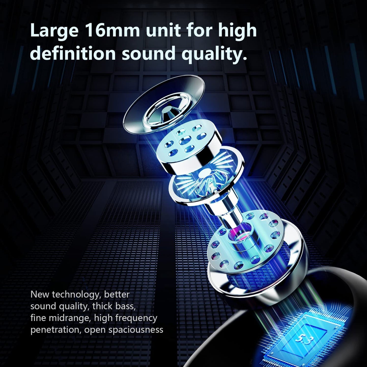 Wireless Ear-hook OWS Earphones , Hands-free Mic Charging Case True Stereo Over the Ear Headphones Bluetooth Earbuds - NWZ95 1984-4