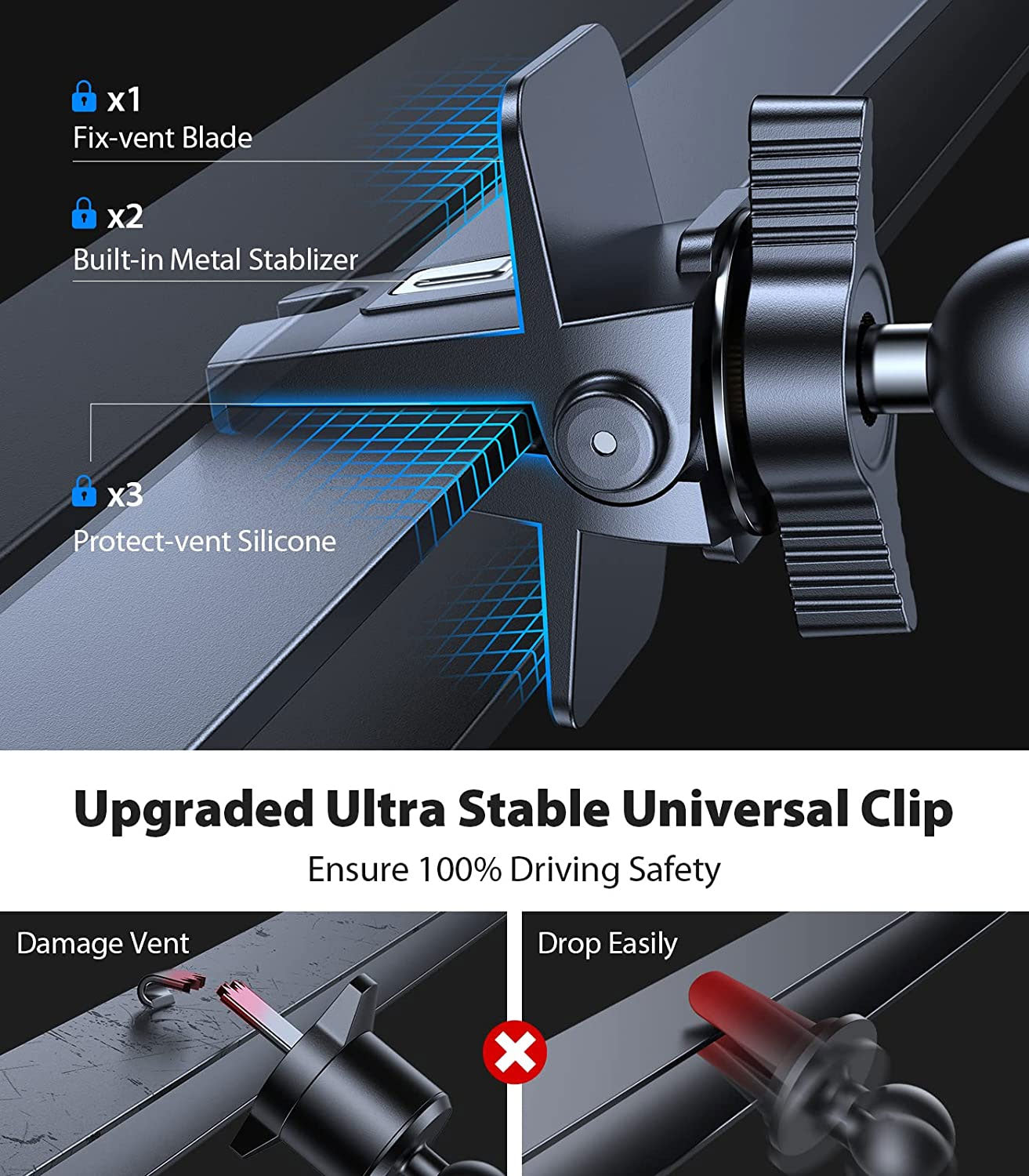 Car Mount , Strong Grip Swivel MagSafe Compatible Phone Holder Magnetic Air Vent - NWZ86 2190-5
