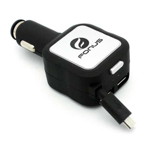 Retractable Car Charger , Power Adapter DC Socket USB-C Adapter 2-Port USB 4.8Amp - NWG50 2016-4