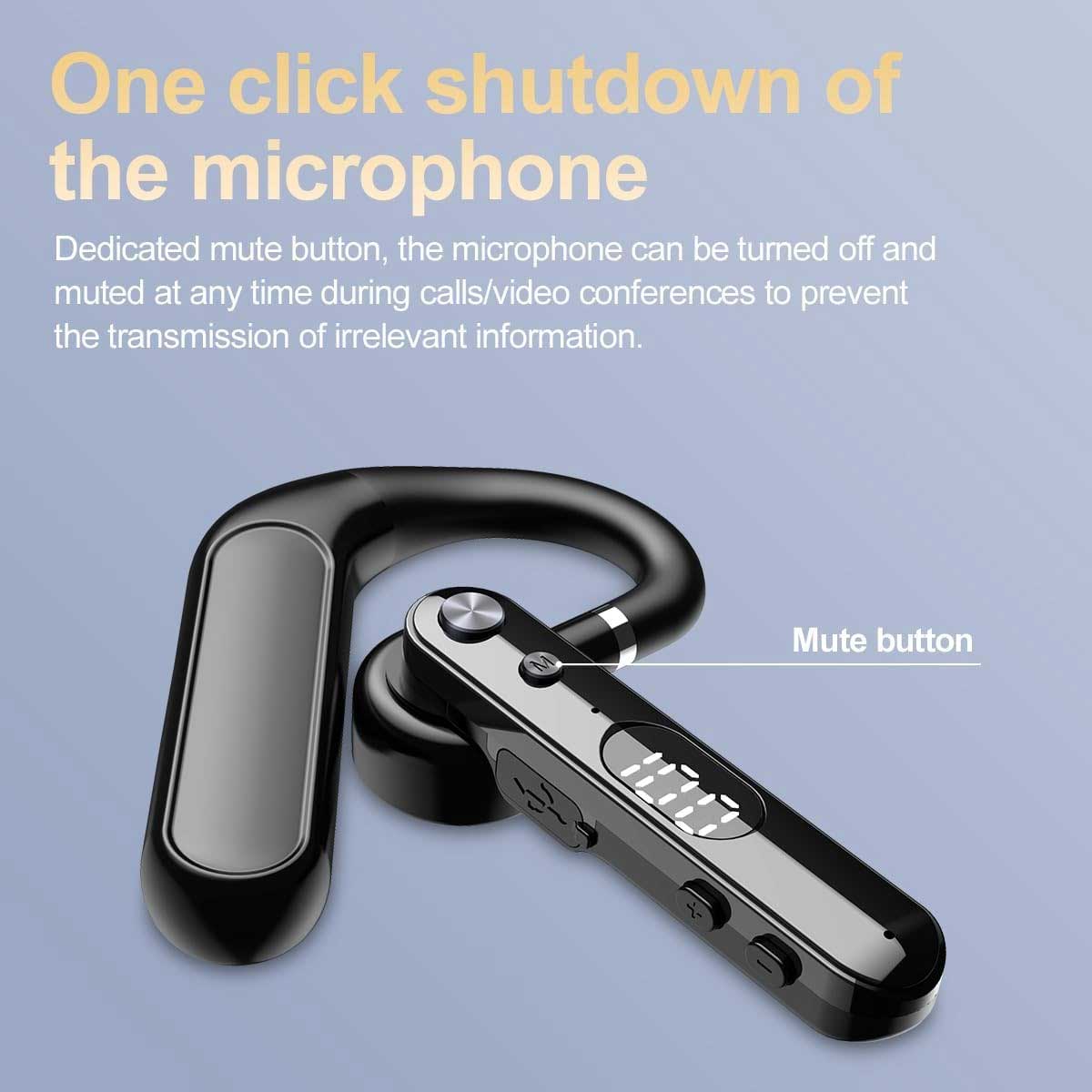 Wireless Earphone, Single Handsfree Open-Ear Headphone Boom Mic Ear-hook - NWF01 2250-6