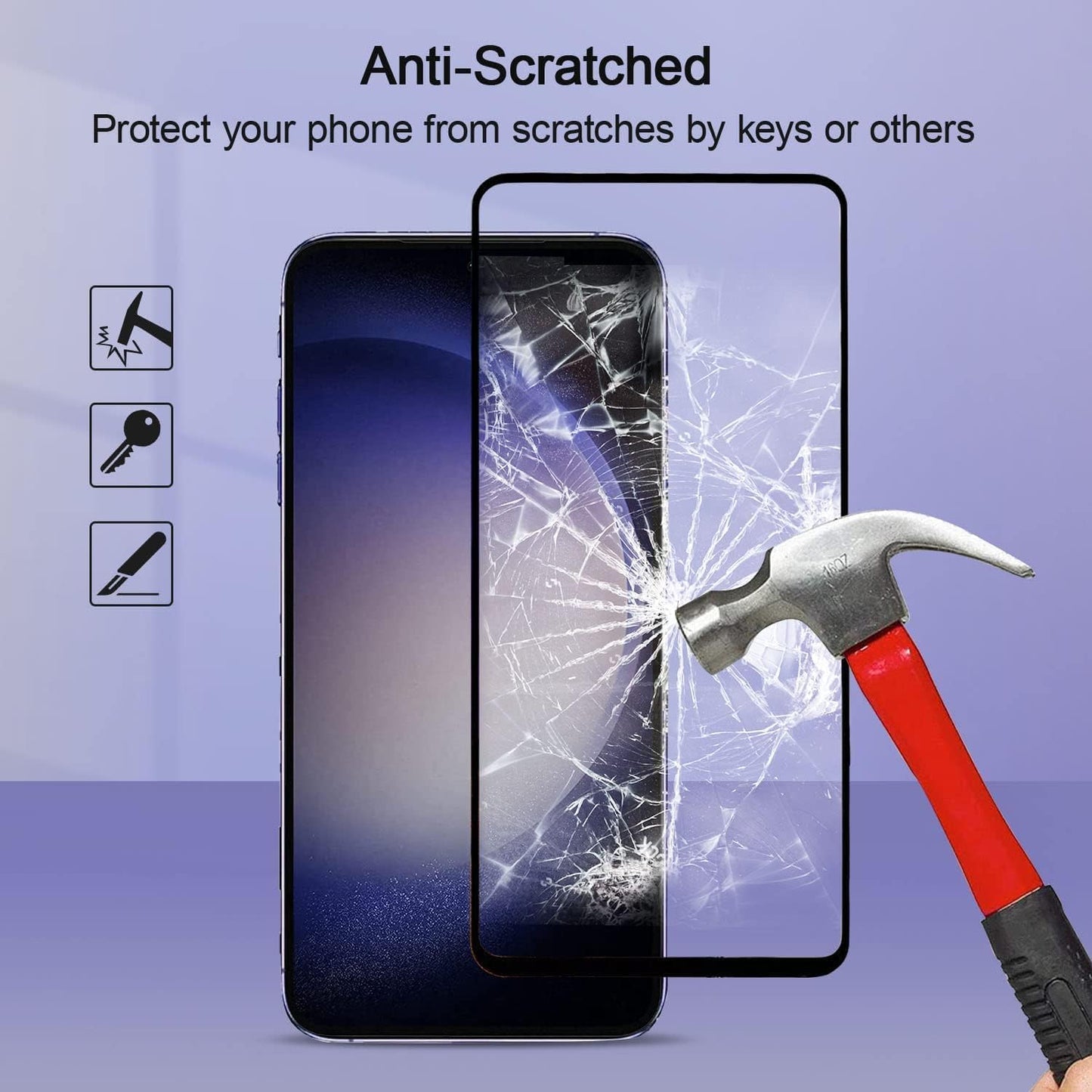 2 Pack Screen Protector, 9H Hardness (Fingerprint Unlock) Full Cover HD Clear Tempered Glass - NW2V58 2088-3