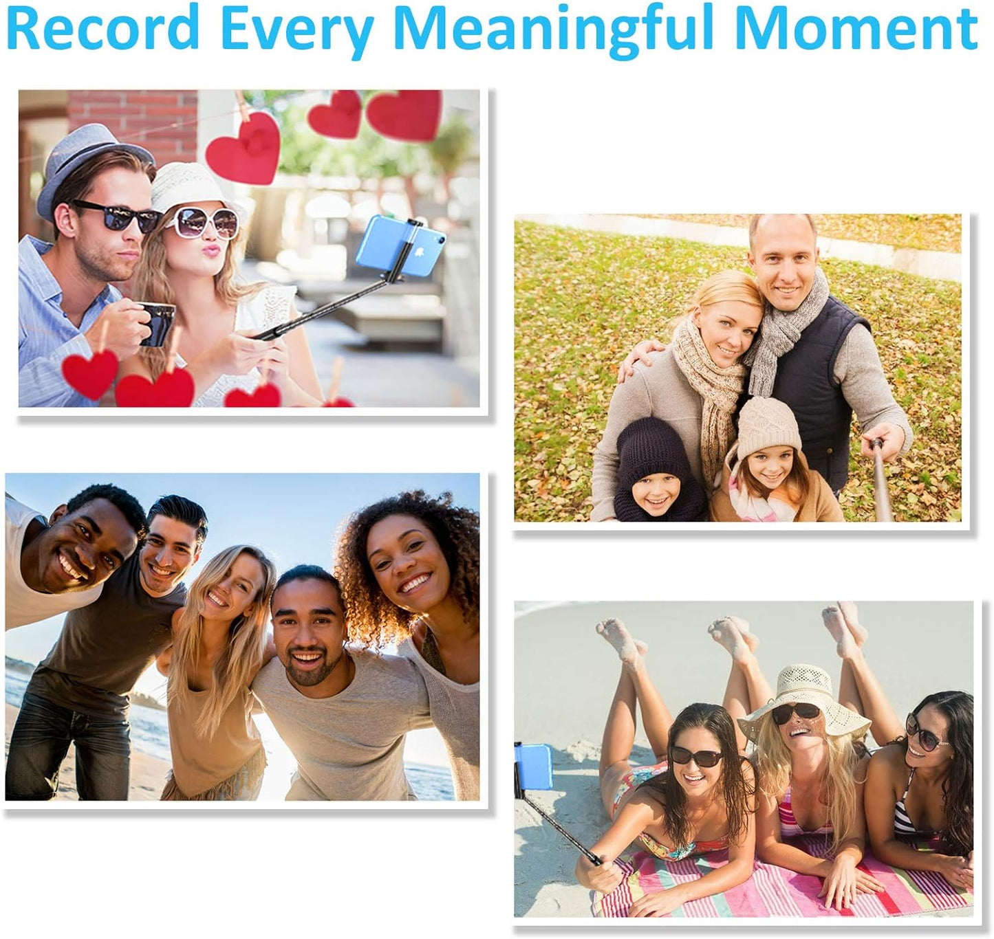 Selfie Stick , Extendable Self-Portrait Remote Shutter Lightweight Aluminum Wireless - NWG36 2033-7