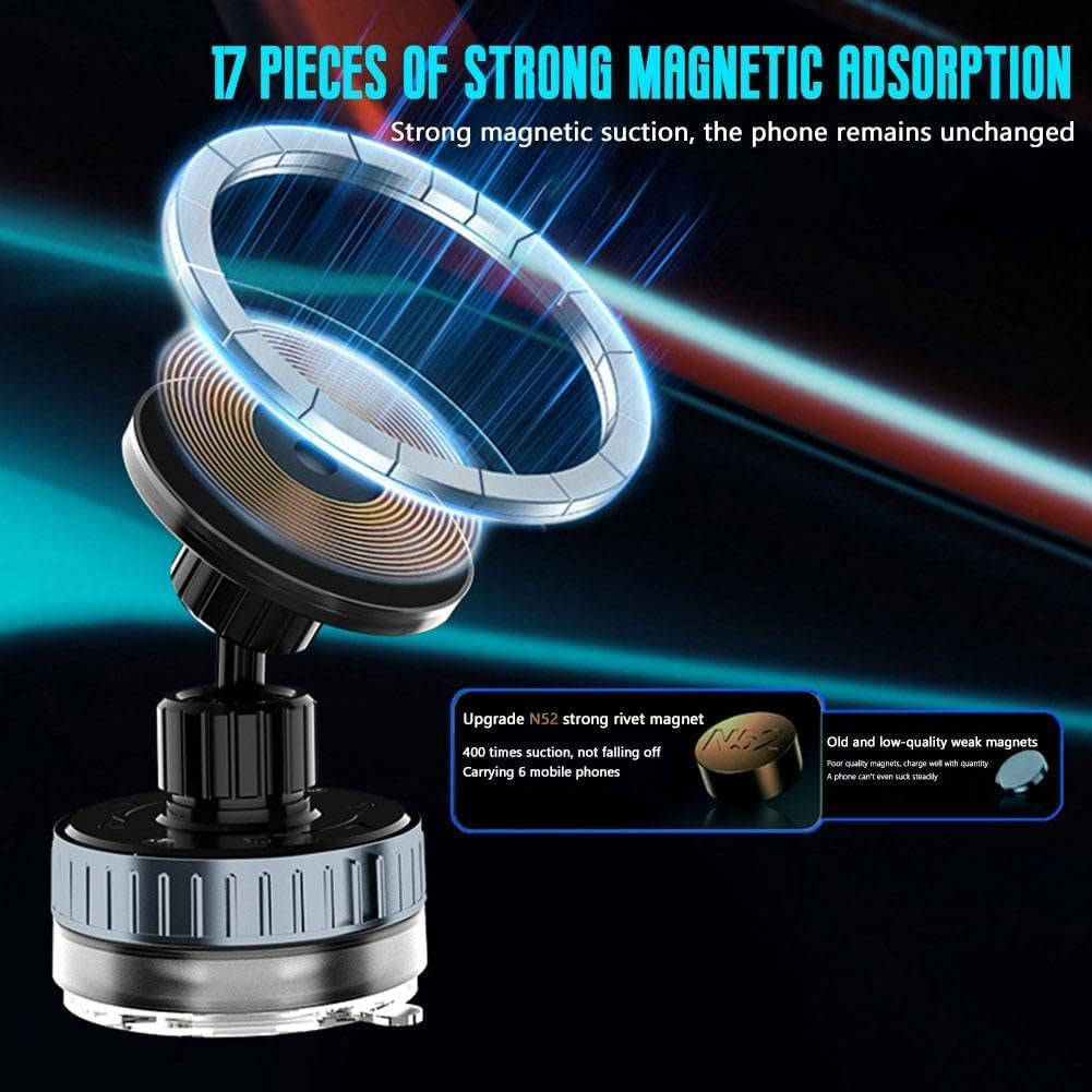 Magnetic Car Mount, Swivel MagSafe Compatible Vacuum For Dash Windshield Phone Holder - NWZ89 2191-2