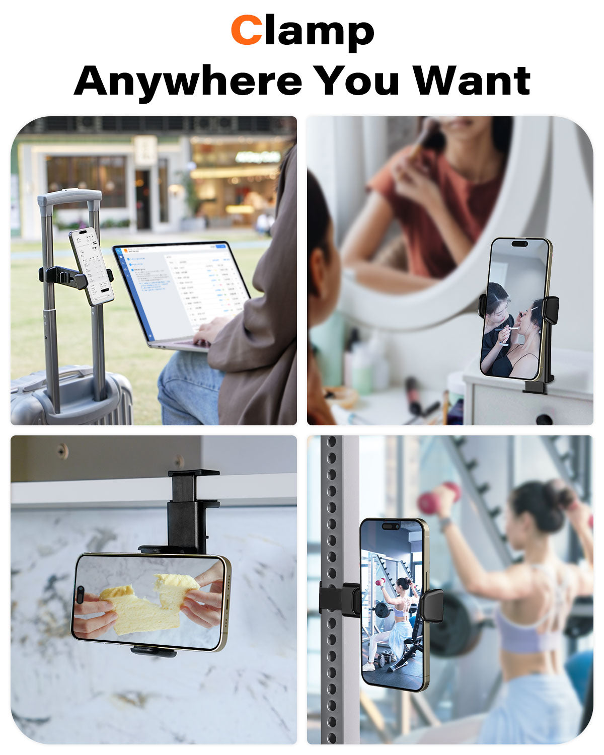Travel Holder, Cradle 360 Degree Rotation Airplane Desktop Stand Phone Mount - NWV84 2123-5