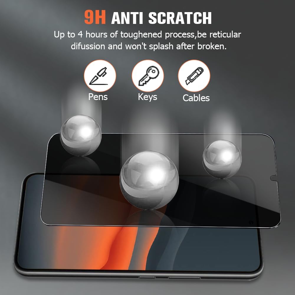 2 Pack Privacy Screen Protector, 3D Edge Anti-Peep 9H Hardness Anti-Spy Tempered Glass - NW2SP27 2221-3