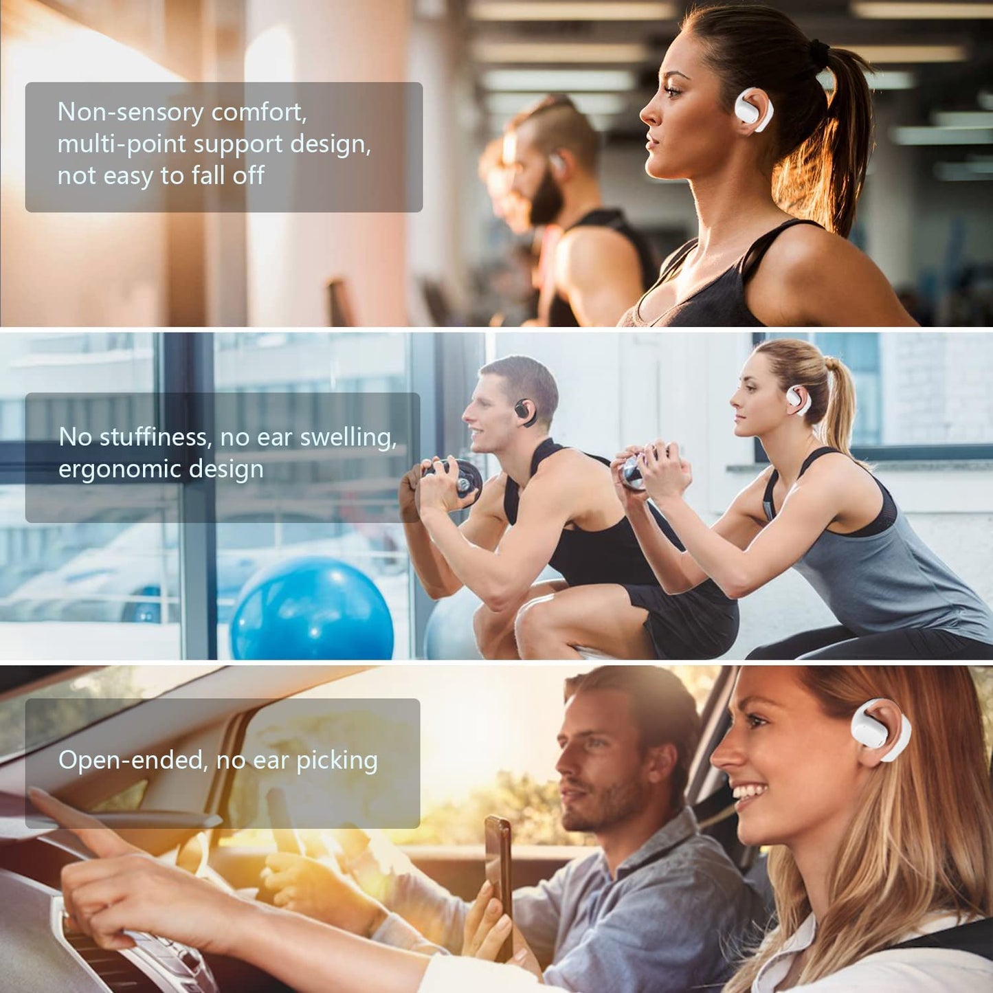 Wireless Ear-hook OWS Earphones , Hands-free Mic Charging Case True Stereo Over the Ear Headphones Bluetooth Earbuds - NWZ96