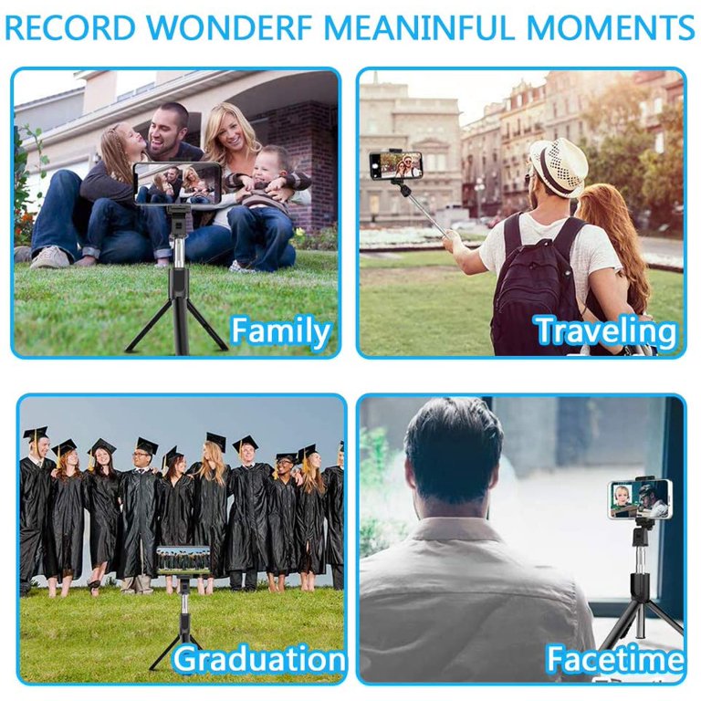 Selfie Stick , Self-Portrait Stand Remote Shutter Built-in Tripod Wireless - NWG32 1989-6