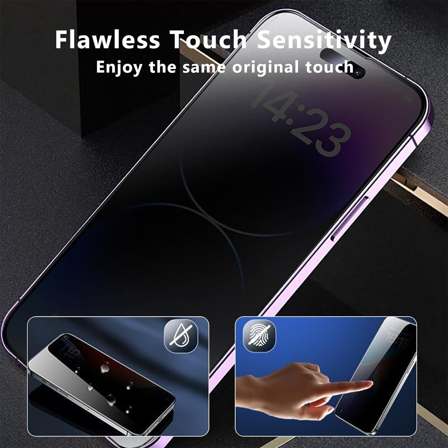 2 Pack Privacy Screen Protector , 3D Edge Anti-Peep Anti-Spy Curved Tempered Glass - NW2V38 2060-3