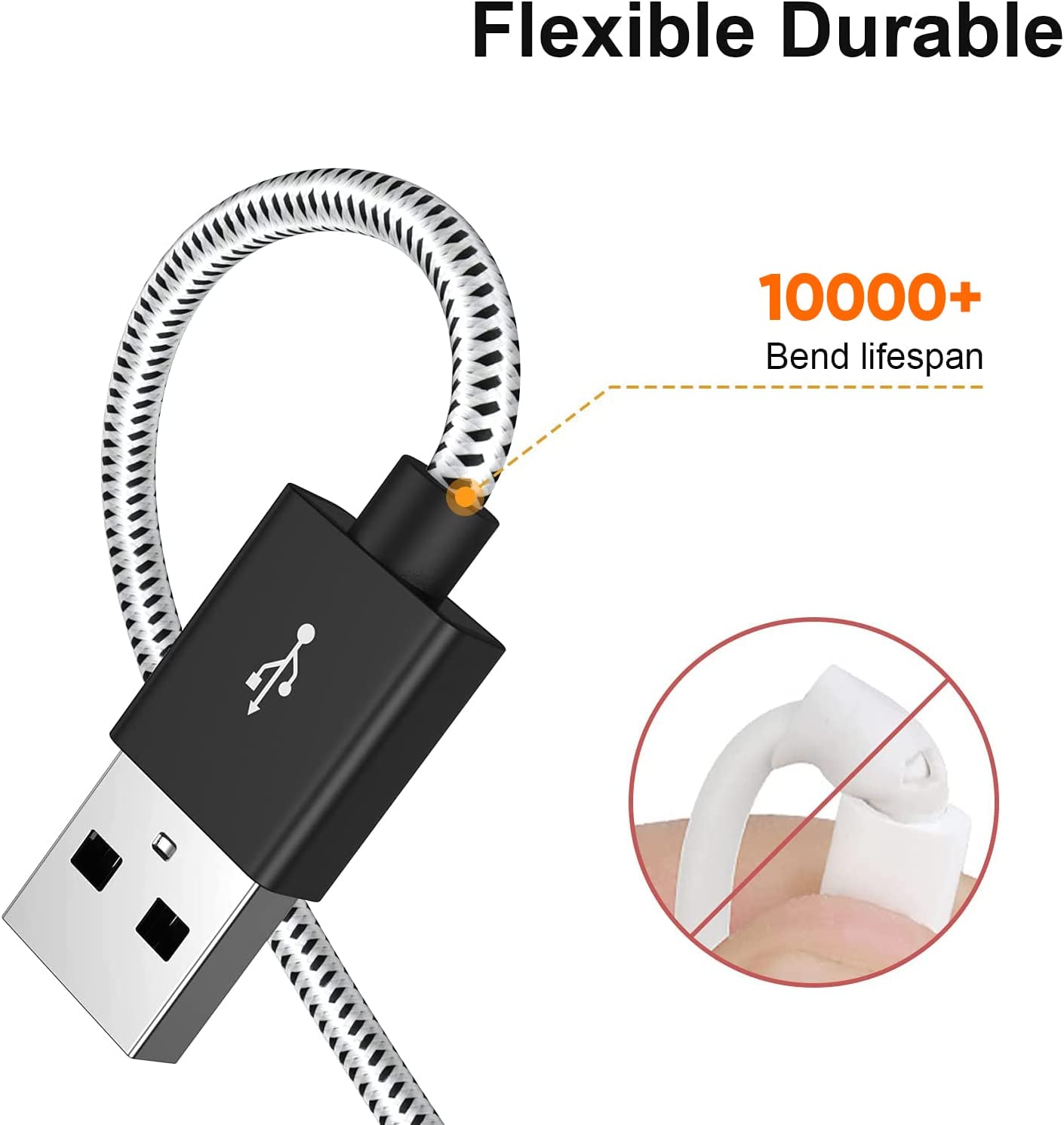 10ft USB Cable, Wire Power Cord Charger MicroUSB - NWS50 283-3