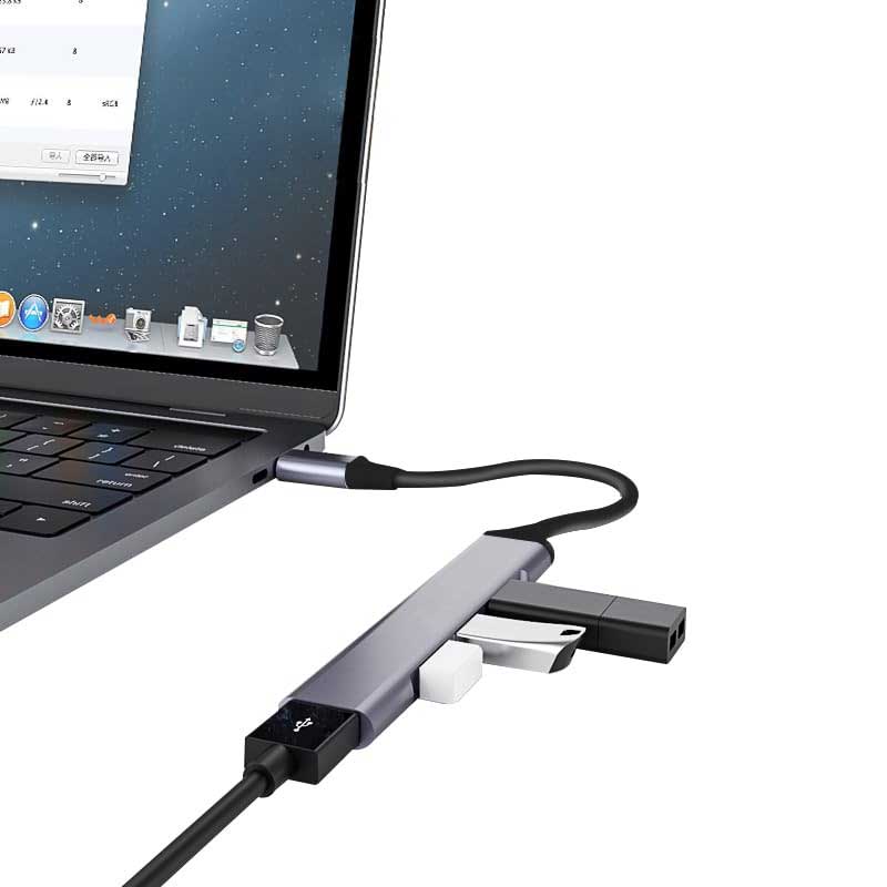 USB-C Adapter, USB Splitter 4-in-1 Hub USB-A - NWZ85 2198-3