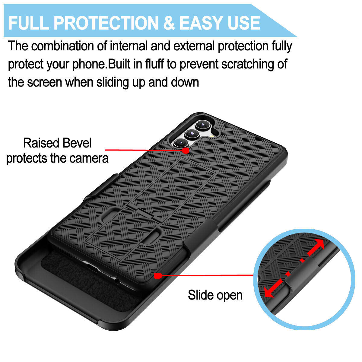 Case Belt Clip,  Armor Kickstand Cover Swivel Holster  - NWB57 2181-5