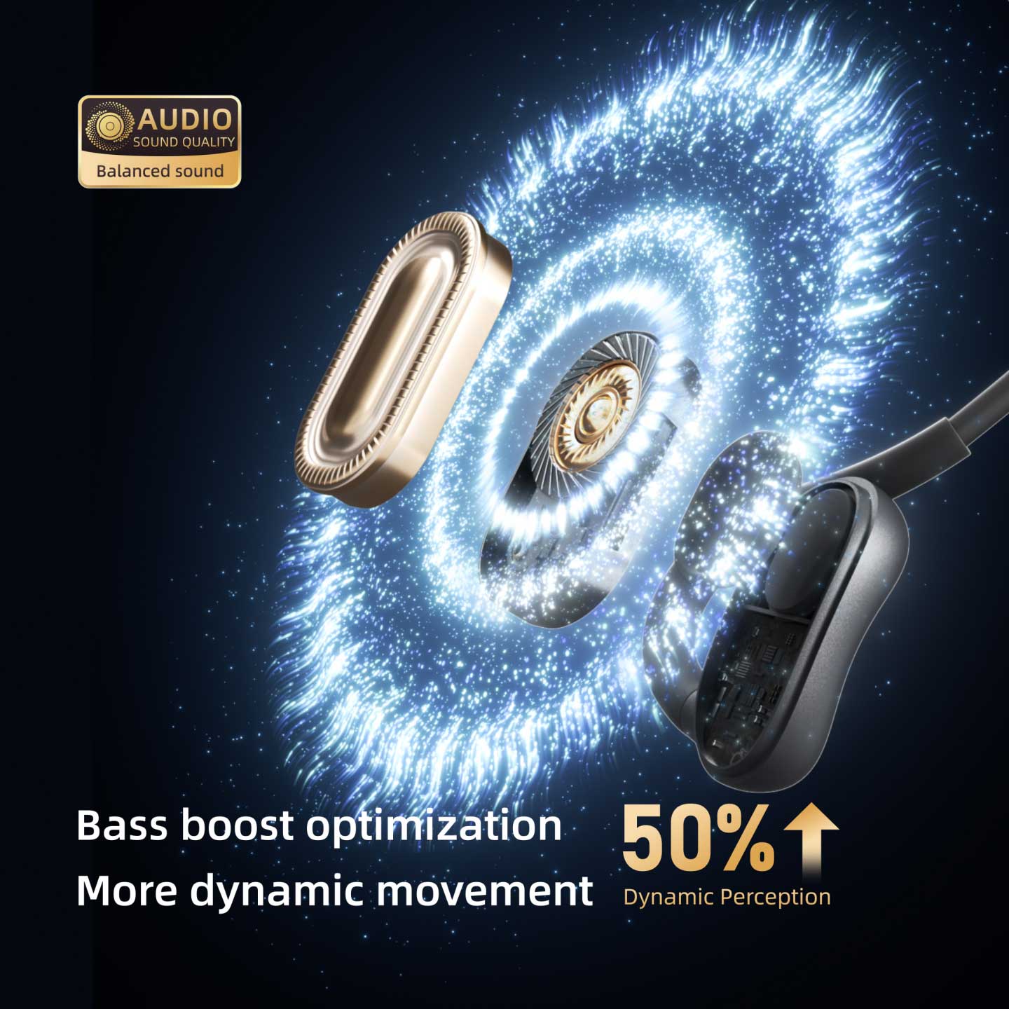 Bone Conduction Wireless Headphones, Hands-free Mic Hi-Fi Sound Earbuds Headset Neckband Open-Ear Sports Earphones - NWF21 2251-6