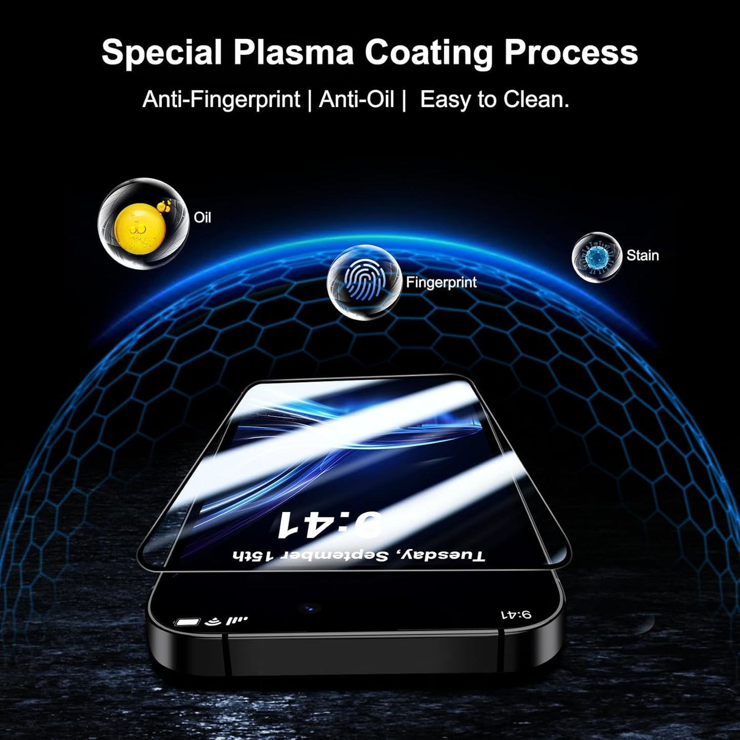 2 Pack Screen Protector, 9H Hardness (Fingerprint Unlock) Full Cover HD Clear Matte Tempered Glass - NW2SP04 2150-3