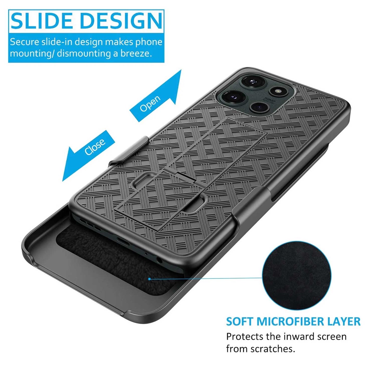 Case with Belt Clip,  Drop-Proof Armor w Kickstand Cover Swivel Holster Combo  - NWD10 2215-3