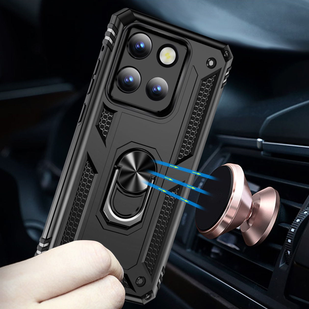 Case Belt Clip,  Armor Kickstand Cover Swivel Metal Ring Holster  - NWF25 2207-6