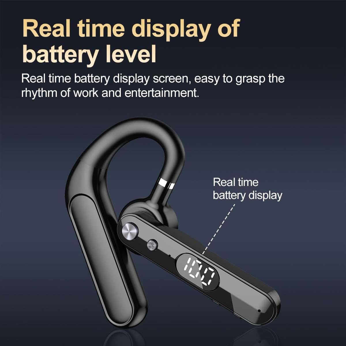 Wireless Earphone, Single Handsfree Open-Ear Headphone Boom Mic Ear-hook - NWF01 2250-4