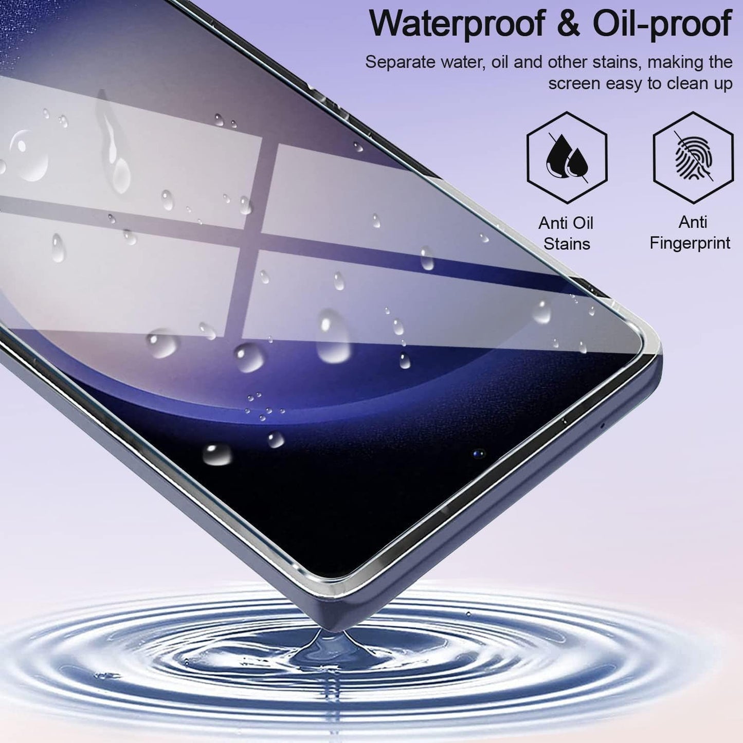 2 Pack Screen Protector, 9H Hardness (Fingerprint Unlock) Full Cover HD Clear Tempered Glass - NW2V58 2088-5