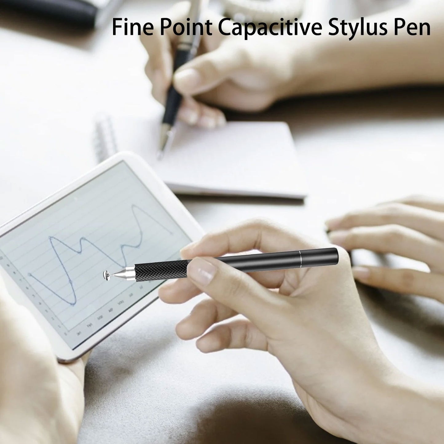 Stylus, Black Color Lightweight Aluminum Fiber Tip Touch Screen Pen - NWP12 2195-3