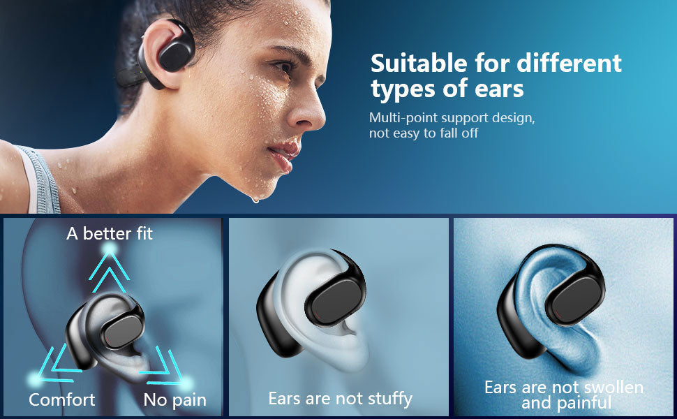 Wireless Ear-hook OWS Earphones , Hands-free Mic Charging Case True Stereo Over the Ear Headphones Bluetooth Earbuds - NWZ95 1984-7