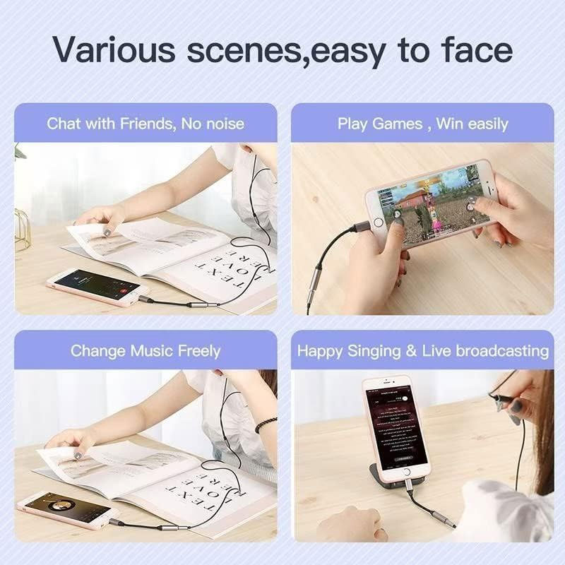 USB-C Earphone Adapter, Mic Support Adaptor 3.5mm Female to USB-C Male Port Converter Headphone Audio Jack - NWS92 2193-7