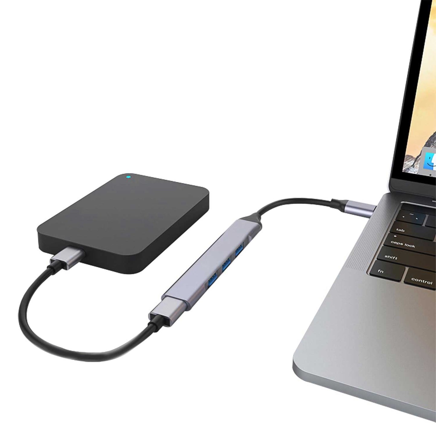 USB-C Adapter, USB Splitter 4-in-1 Hub USB-A - NWZ85 2198-5