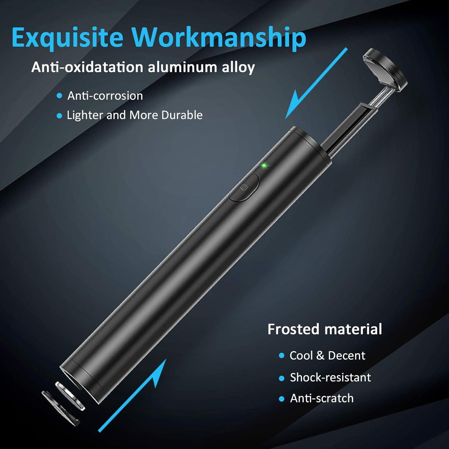Selfie Stick , Extendable Self-Portrait Remote Shutter Lightweight Aluminum Wireless - NWG36 2033-2