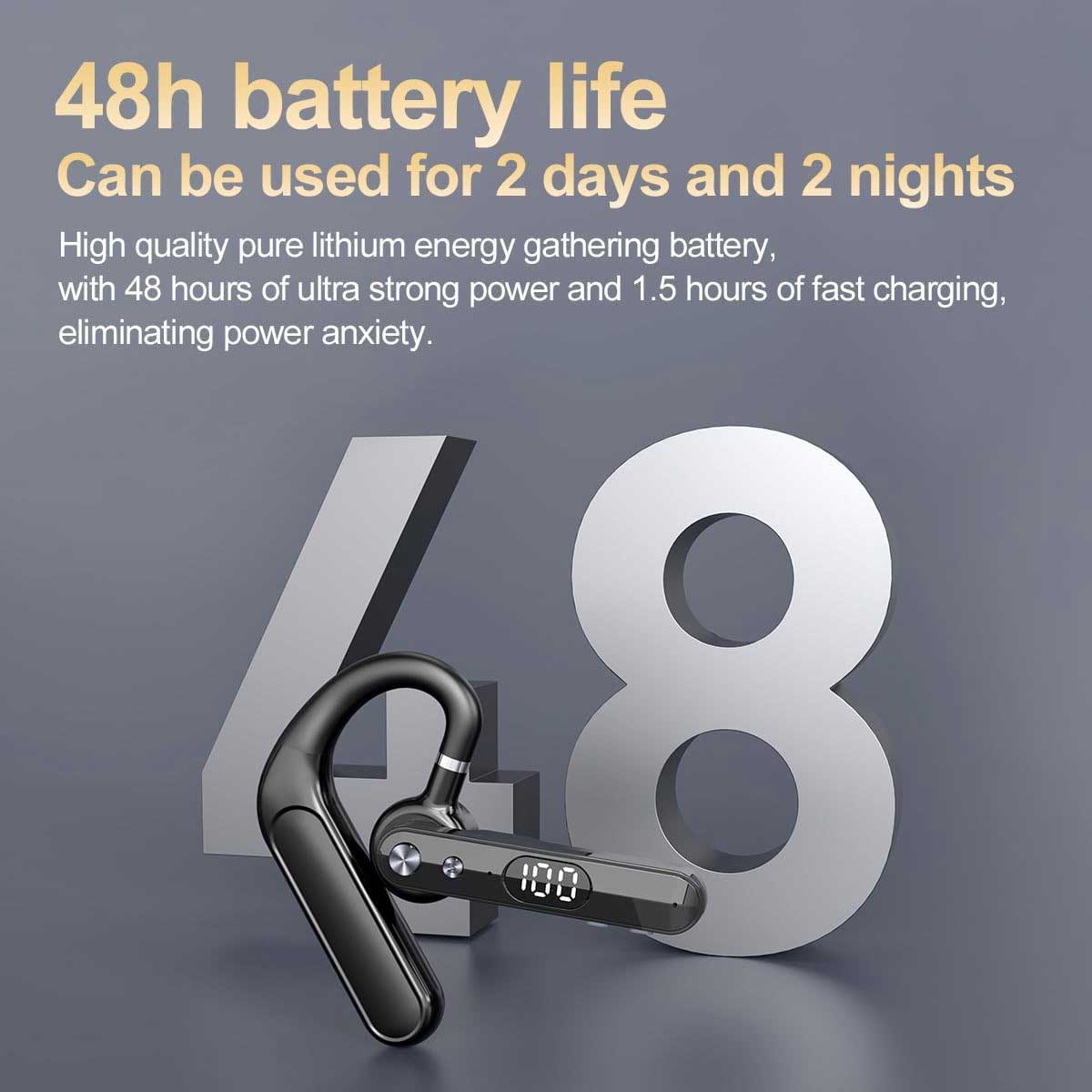 Wireless Earphone, Single Handsfree Open-Ear Headphone Boom Mic Ear-hook - NWF01 2250-3