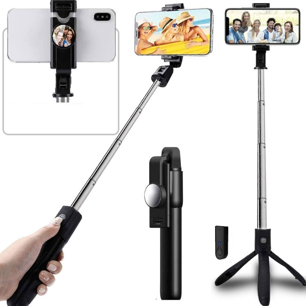 Selfie Stick , Self-Portrait Stand Remote Shutter Built-in Tripod Wireless - NWG32 1989-2