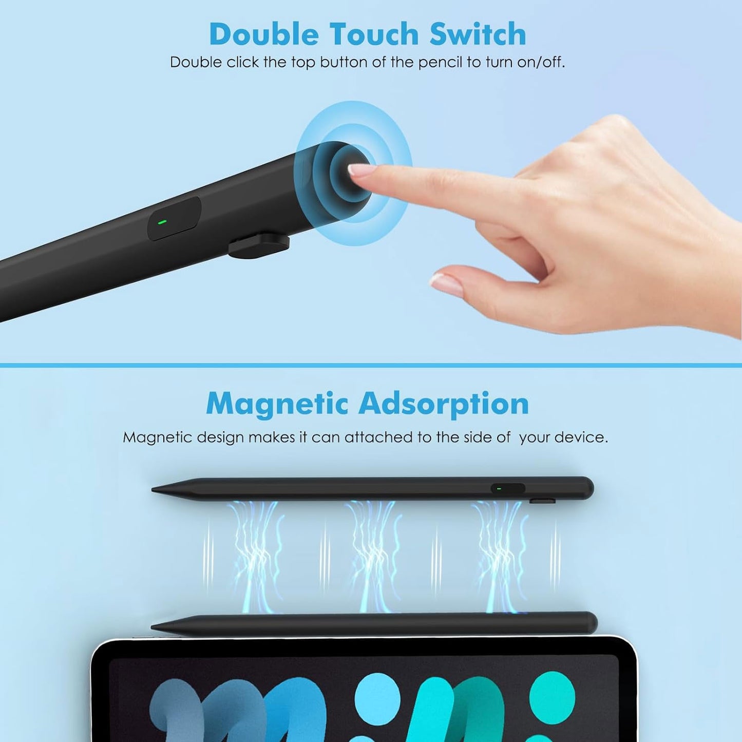 Active Digital Display Stylus, Palm Rejection Rechargeable Capacitive Touch Pen - NWV61 2098-4