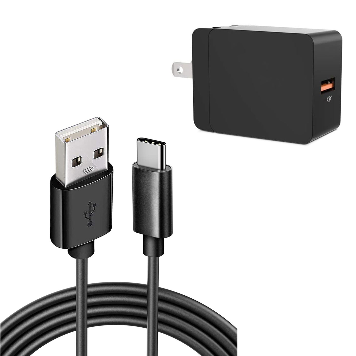 18W Fast Home Charger, QC3 Long Wire Wall AC Adapter Power Cord 6ft Long USB-C Cable - NWF92 2056-1