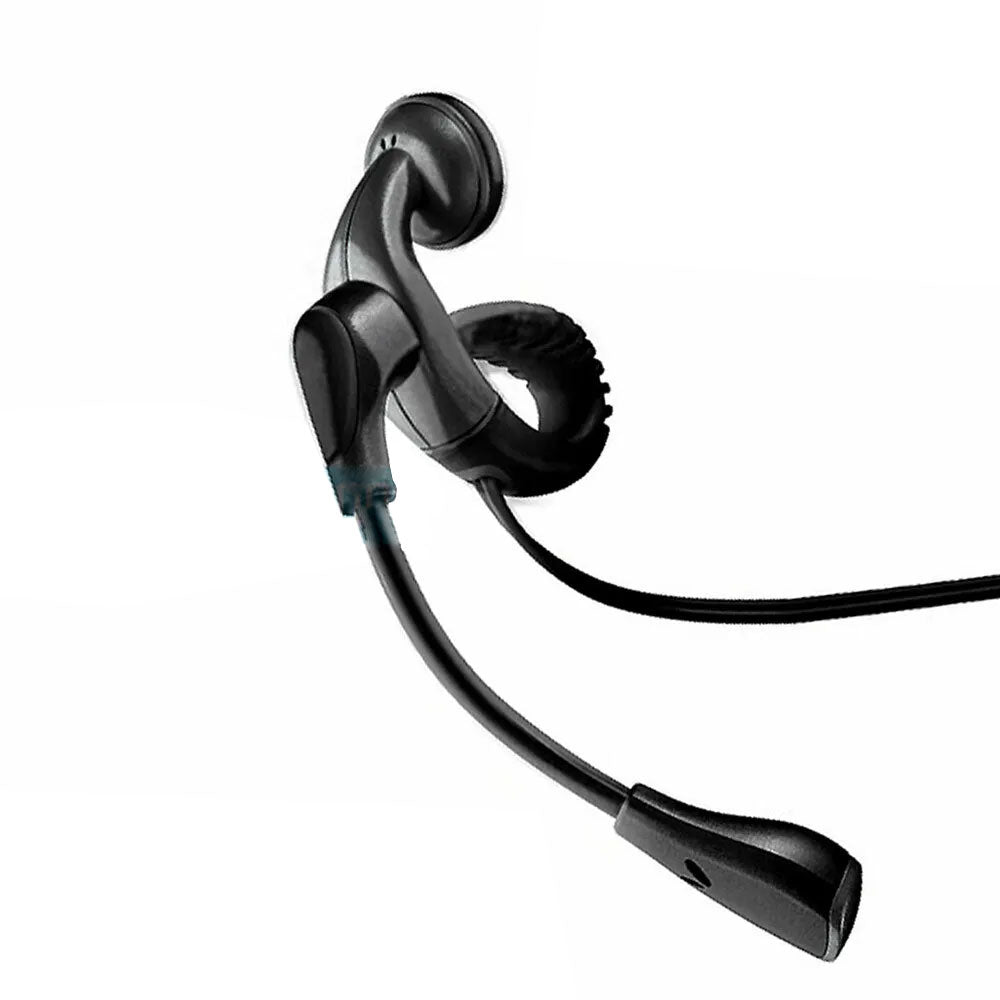 Wired Earphone , Headphone Single Earbud 3.5mm Adapter Ear-hook with Boom Mic - NWXC37 2097-1